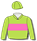 Light green, pink band, light green cap