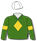 GREEN, GOLD DIAMOND AND ARMBANDS, WHITE CAP