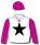 WHITE, BLACK STAR, CERISE SLEEVES AND CAP