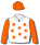 WHITE, FLUORESCENT ORANGE STARS, SLEEVES AND CAP