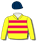 YELLOW, RED HOOPS, DARK BLUE CAP