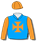 PALE BLUE, ORANGE MALTESE CROSS, SLEEVES AND CAP