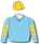 SKY BLUE, GOLD HOOPED SLEEVES AND CAP