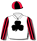 White, black shamrocks (b&f), black & red striped sleeves & quartered cap