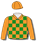ORANGE AND GREEN CHECKS, ORANGE SLEEVES AND CAP