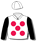 WHITE, RED SPOTS, BLACK SLEEVES