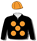 BLACK, ORANGE SPOTS AND CAP