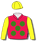 RED, GREEN SPOTS, YELLOW SLEEVES AND CAP