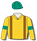 Gold, chocolate braces, emerald green arm bands & cap