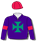 Purple, emerald green Maltese Cross, red armbands & cap