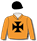 ORANGE, BLACK MALTESE CROSS, BLACK CAP