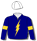 Navy blue, gold lightning bolt (b&f), navy blue sleeves, gold arm band with white strip in middle & white cap
