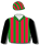 GREEN, RED STRIPES, BLACK SLEEVES, GREEN AND RED STRIPED CAP
