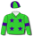 LIME GREEN, PURPLE STARS AND ARMBANDS, QUARTERED CAP