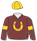 BROWN, GOLD HORSESHOE AND WHIP, ARMBANDS AND CAP