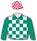 EMERALD GREEN, RED AND WHITE CHECKED EPAULETTES, EMERALD GREEN, RED AND WHITE CHECKED STRIPED CAP