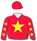 Red, yellow star (b&f), red sleeves with yellow stars down sleeves, red cap with yellow stars