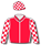 RED, WHITE SEAMS, CHECKED SLEEVES AND CAP
