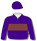 Purple, brown band, purple cap