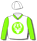 WHITE, FLUORESCENT GREEN AND ORANGE ELKSTONE LOGO, FLUORESCENT GREEN SLEEVES AND COLLAR